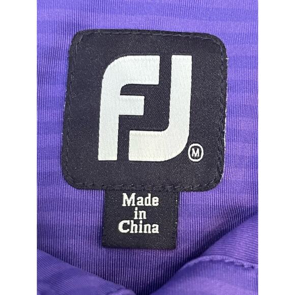 Foot Joy Men's Medium Purple Striped 3 Button Short Sleeve Polo Shirt - Picture 2 of 8